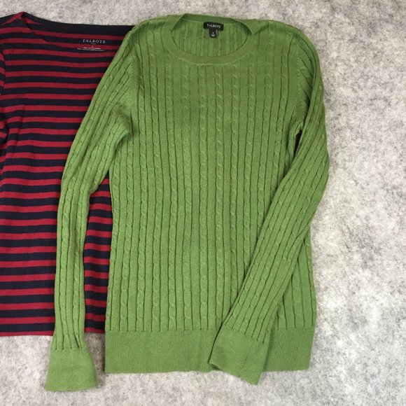 Talbots Tops Size 6 S Lot of 4 Career Casual Solid Stripe Knit Cotton Wool Blend - Picture 9 of 16